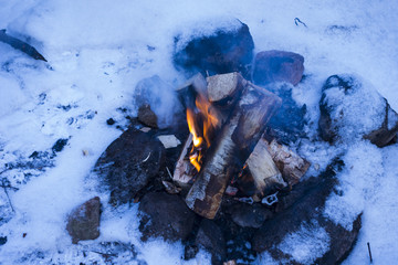 Fire in the snow