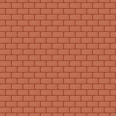Brown brick wall seamless. Vector illustration background - texture pattern for continuous replicate.