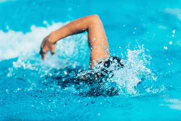 Swimmer. Female swimmer in lap lanes
