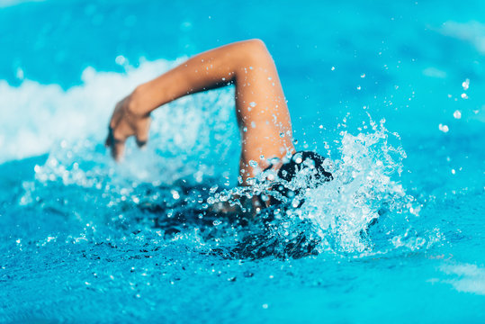 Swimmer. Female swimmer in lap lanes
