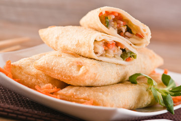 Vegetable spring rolls. 