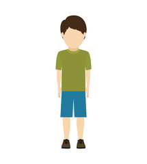 avatar male kid wearing casual clothes over white background. vector illustration