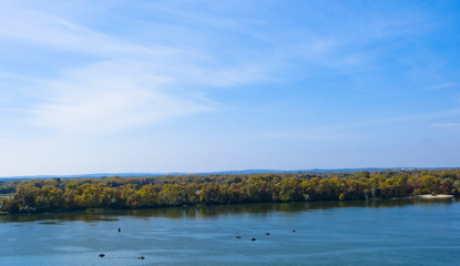 View on a river Dnieper on early autumn