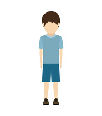 Fototapeta premium avatar male kid wearing casual clothes over white background. vector illustration