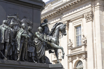 Base of the equestrian statue of Frederick the Great is an outdoor sculpture in cast bronze in Berlin, honoring King Frederick II of Prussia.