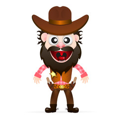 Cool cowboy is waiting for