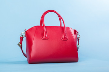 Red leather woman bag 
