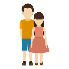 couple man and woman wearing casual clothes over white background. vector illustration