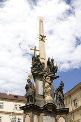 Fototapeta na wymiar Holy Trinity Column (Plague Column) at Lesser Town Square (Mala Strana). Prague, Czech Republic