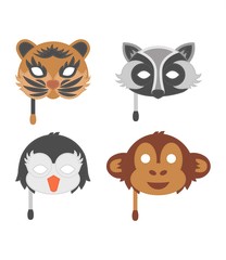 Cartoon animal party mask vector.