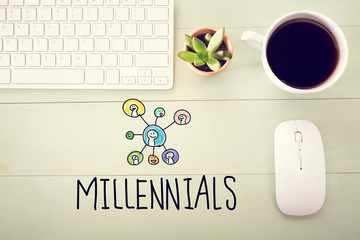 Millennials concept with workstation