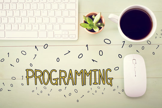 Programming concept with workstation
