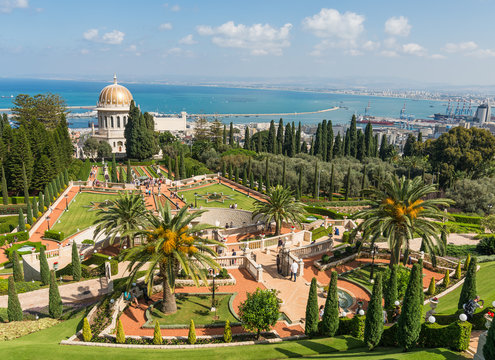 Bahai temple and gardens in Haifa, Israel