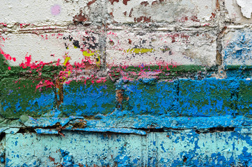 Graffiti brick wall