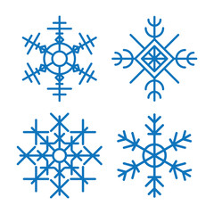 Various winter snowflakes vector set