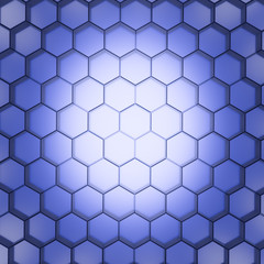 3d rendering of hexagonal abstract background