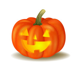 Halloween pumpkin on white