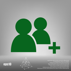 Add new user account flat icon for apps