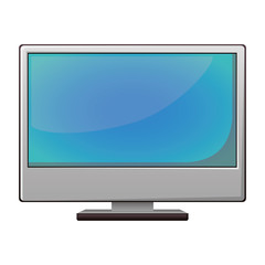 monitor computer device icon over white background. vector illustration