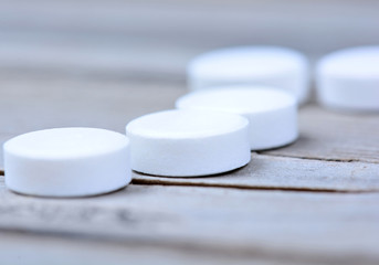 Group of pills on table