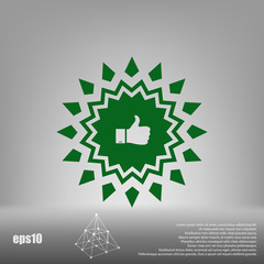 Badge with thumbs up Icon