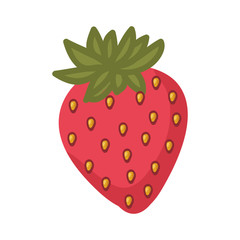 red strawberry fruit. healthy natural food. isolated design. vector illustration
