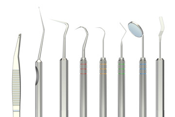 dental tools, 3D rendering