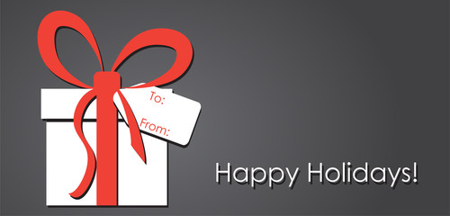 Gift box with a name tag. Vector illustrtaion with copy space