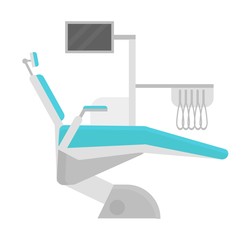 Fototapeta premium Dental chair clinic vector illustration.