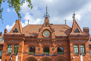 Railway station building in Malbork, Poland