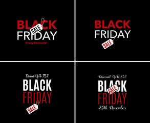 Black Friday sale design template. Creative banner. Vector illus