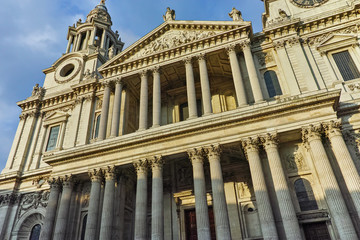 Sunset view of St. Paul's Cathedral in London, Great Britain