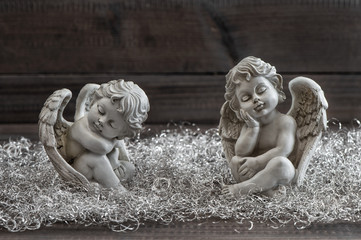 Guardian angel. Christmas decoration. Vintage style