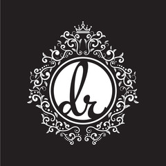 vintage circle initial logo