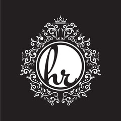 vintage circle initial logo