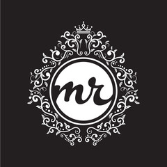 vintage circle initial logo