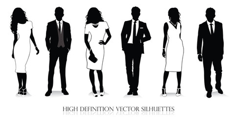Detailed collection of people silhouettes