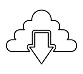 cloud computing with arrow download vector illustration design