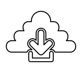 cloud computing with arrow download vector illustration design