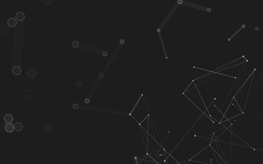 Abstract polygonal space low poly dark background, 3d rendering