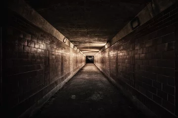 Papier Peint photo Tunnel Tunnel souterrain vide la nuit