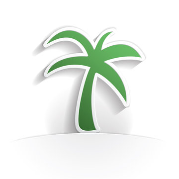 palm tree paper icon