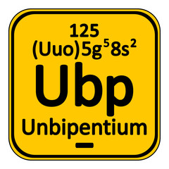 Periodic table element unbipentium icon.