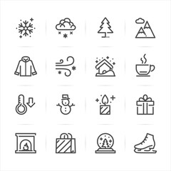 Fototapeta premium Winter icons with White Background