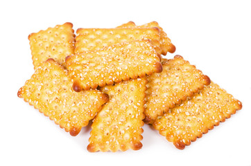 Tasty biscuits with white sesame and sugar.