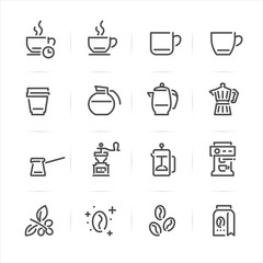 Coffee icons with White Background