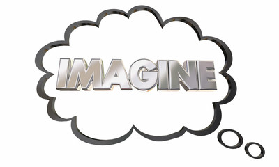 Imagine Create Innovate Imagination Thought Cloud Bubble 3d Illu