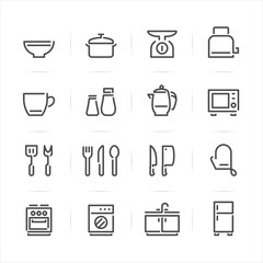 Kitchen icons with White Background 