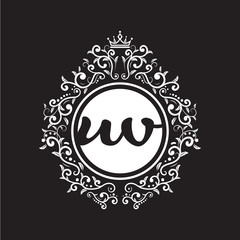 vintage circle initial logo