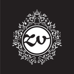 vintage circle initial logo